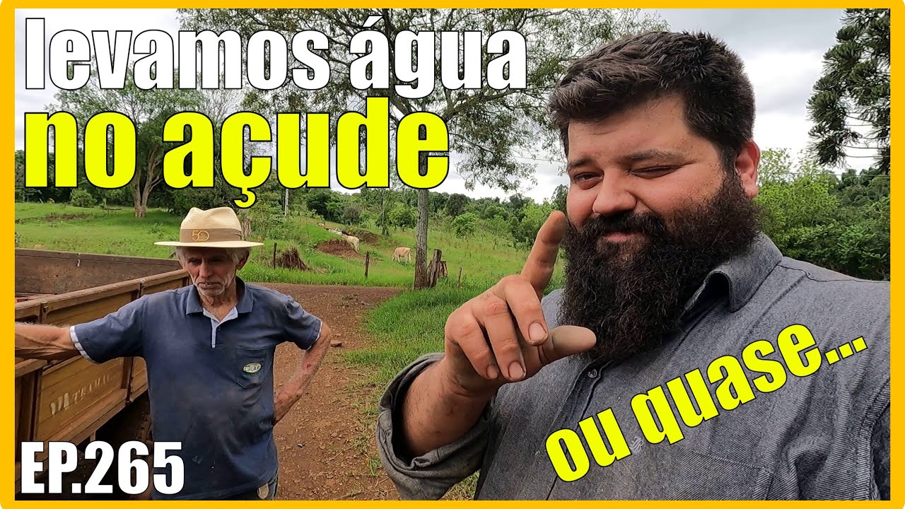 puxamos agua para dentro do açude // consegui alguns andaimes