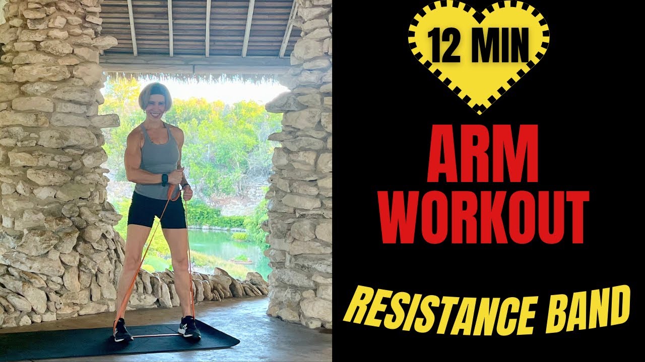 12 Min  RESISTANCE BAND ARM WORKOUT-  From flabby to Sculpted & Strong arms!