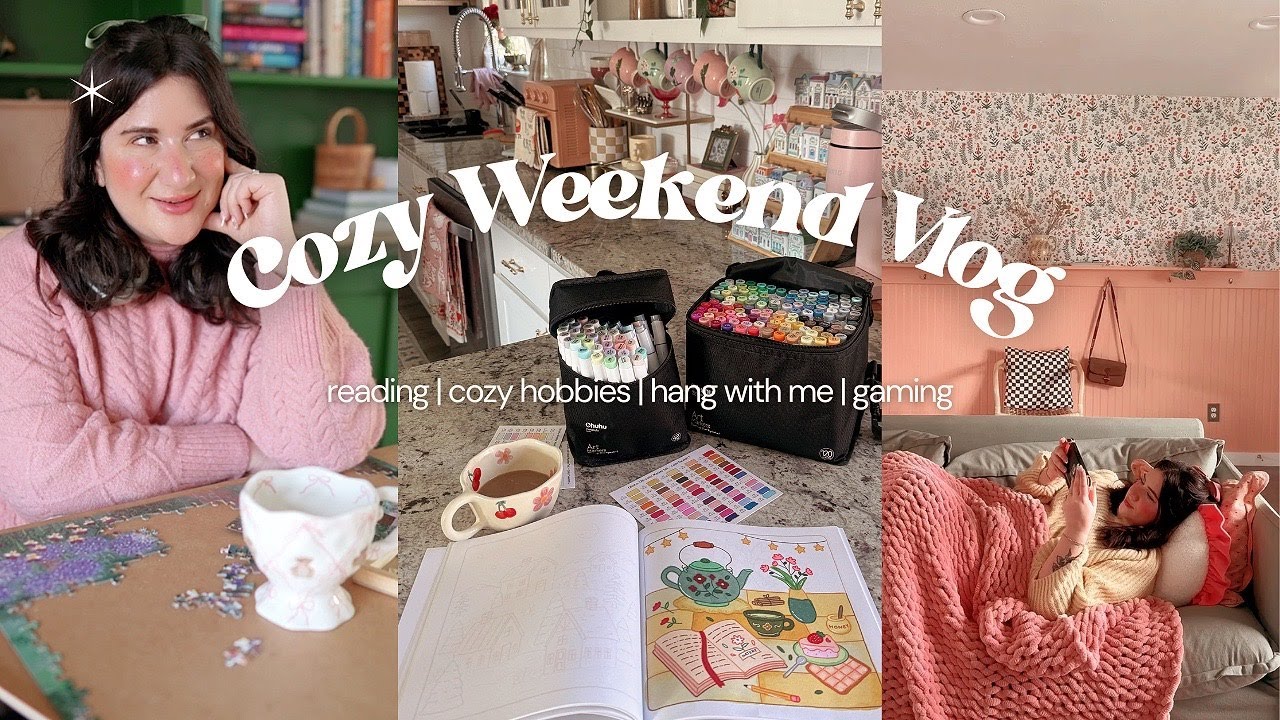 Cozy Weekend Vlog ☕️🕯️📚 Reading, Cozy Hobbies, Puzzles, Cozy Gaming, Bookstore trip, Hang With Me