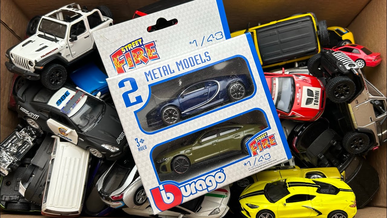 Box full of Mix Cars Pull Back Cars and Trucks 