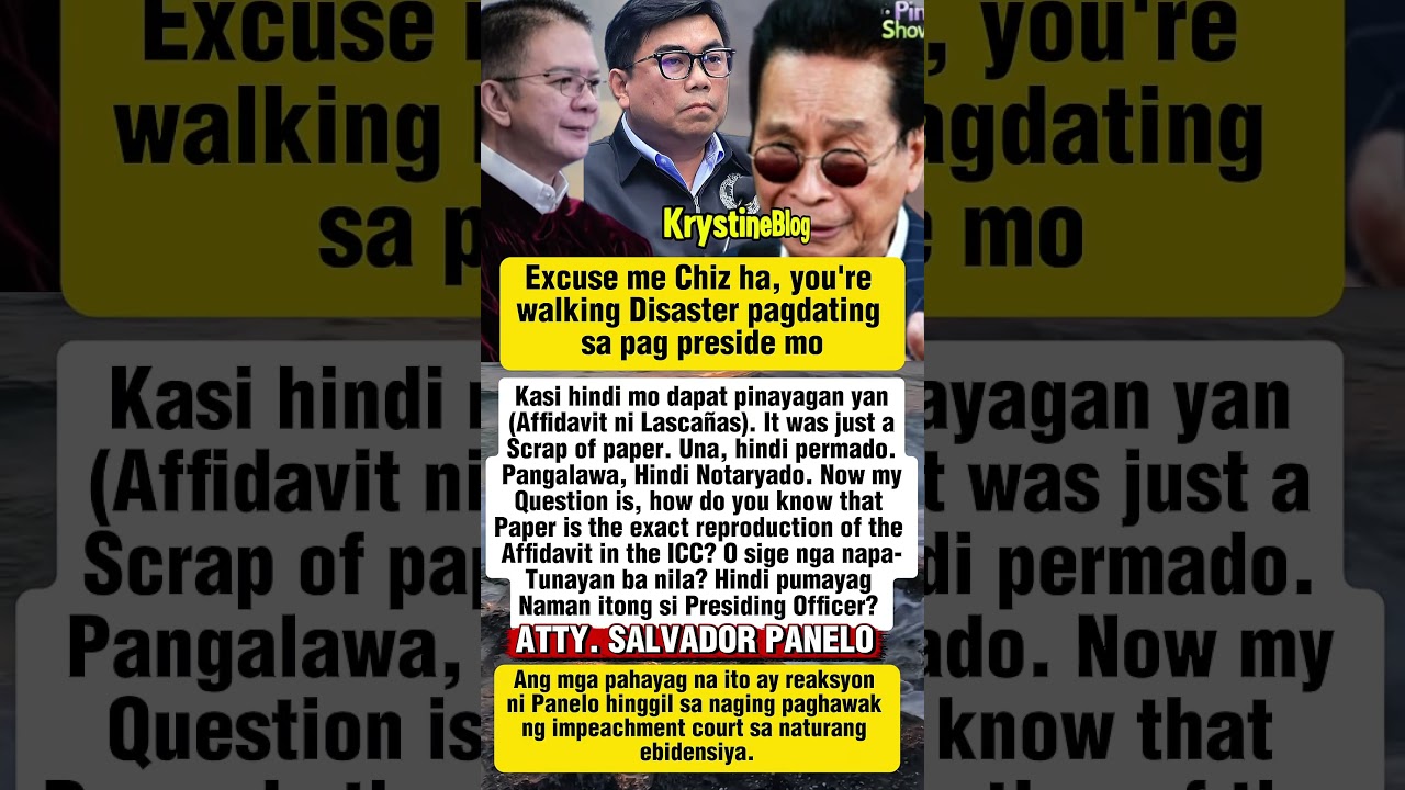 PANELO, Excuse me Chiz Escudero you're WALKING DISASTER pagdating sa pag PRESIDE mo. #impeachment