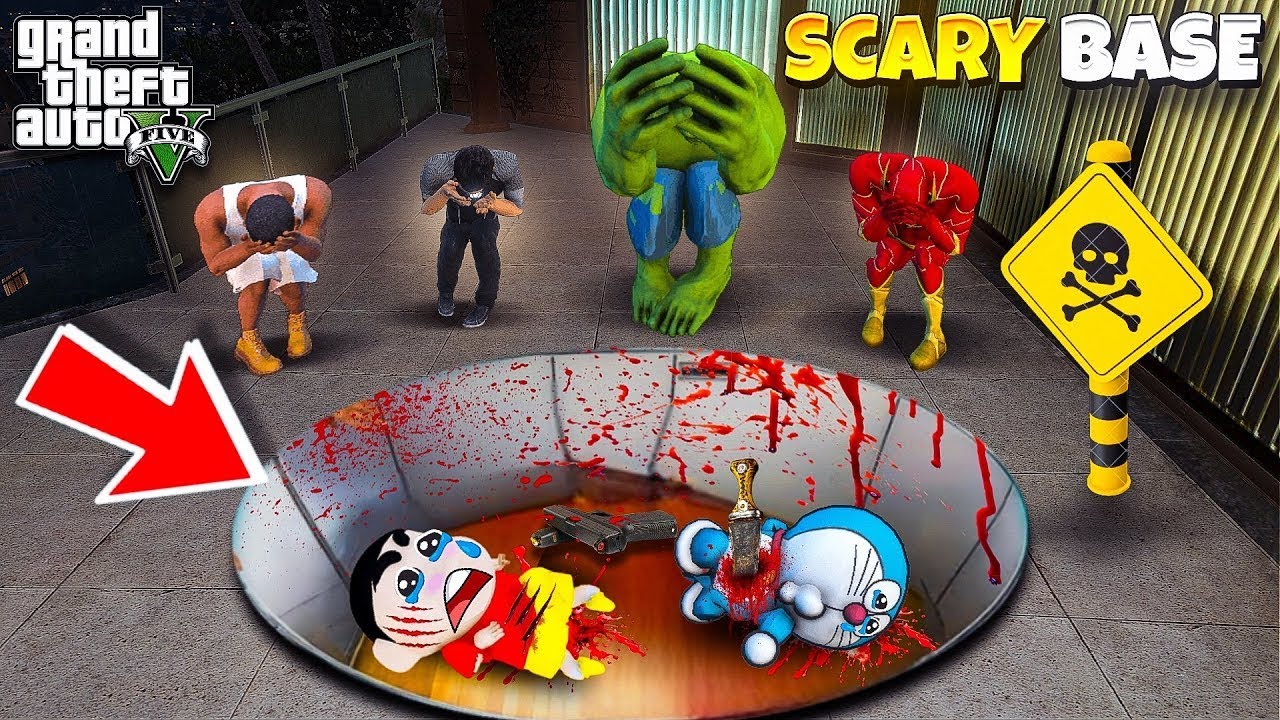 Shinchan & Doraemon stuck inside The Scary Base Near Franklin House in GTA 5