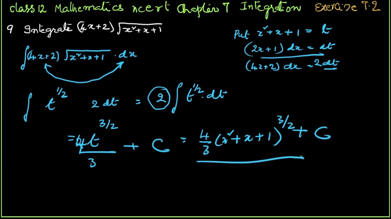 Class 12 Math, Chapter, Integration Exercise 7 2, Problems 9 1nd 10