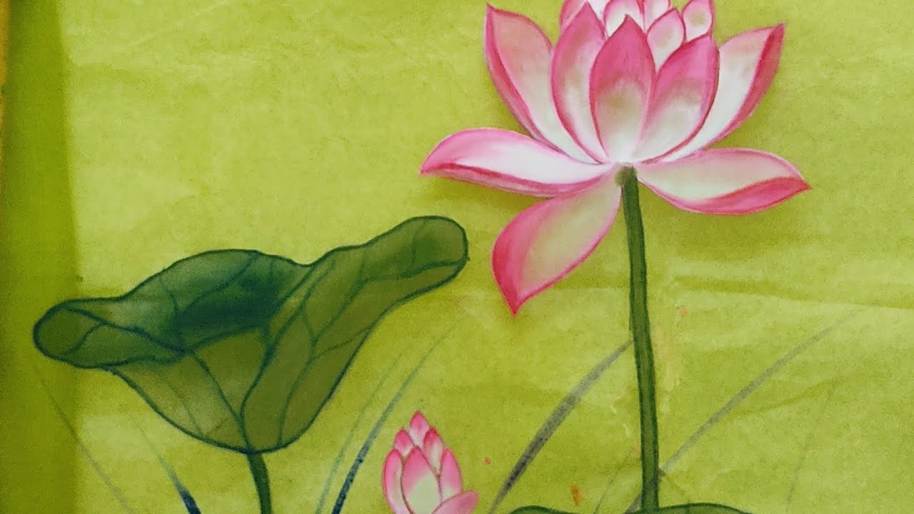 Easy way to paint Lotus on an Organza saree/dupatta||Fabric Painting-73|| JLPraphulla
