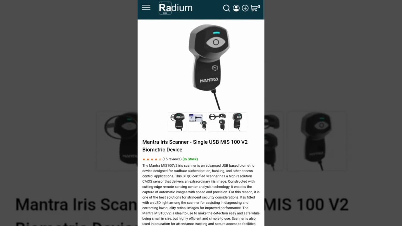 How to Buy Mantra MIS 100 Iris Scanner Online | UIDAI Certified Device from Radium Box