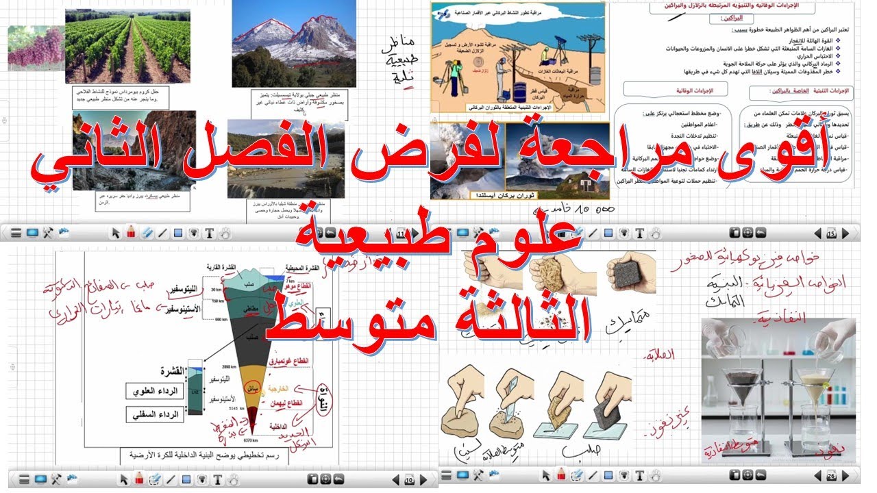 أقوى مراجعة لفرض الفصل الثاني علوم طبيعية الثالثة متوسط
