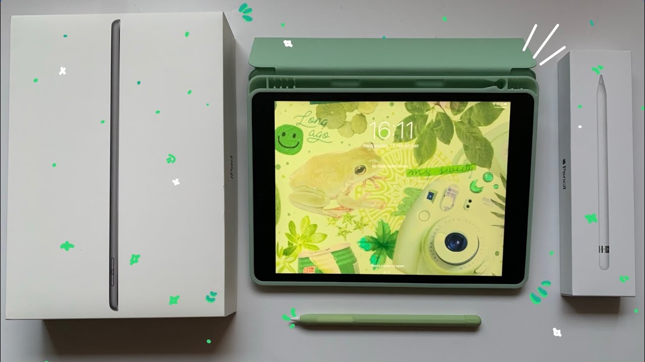 Ipad 9th Gen unboxing | asmr + chill beats 🌱🌿