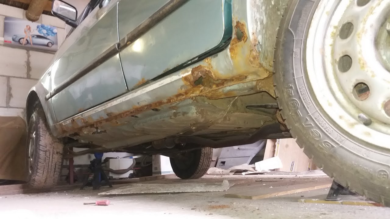 №5  Кузовной ремонт Jetta mk2  Переварка порога и арки