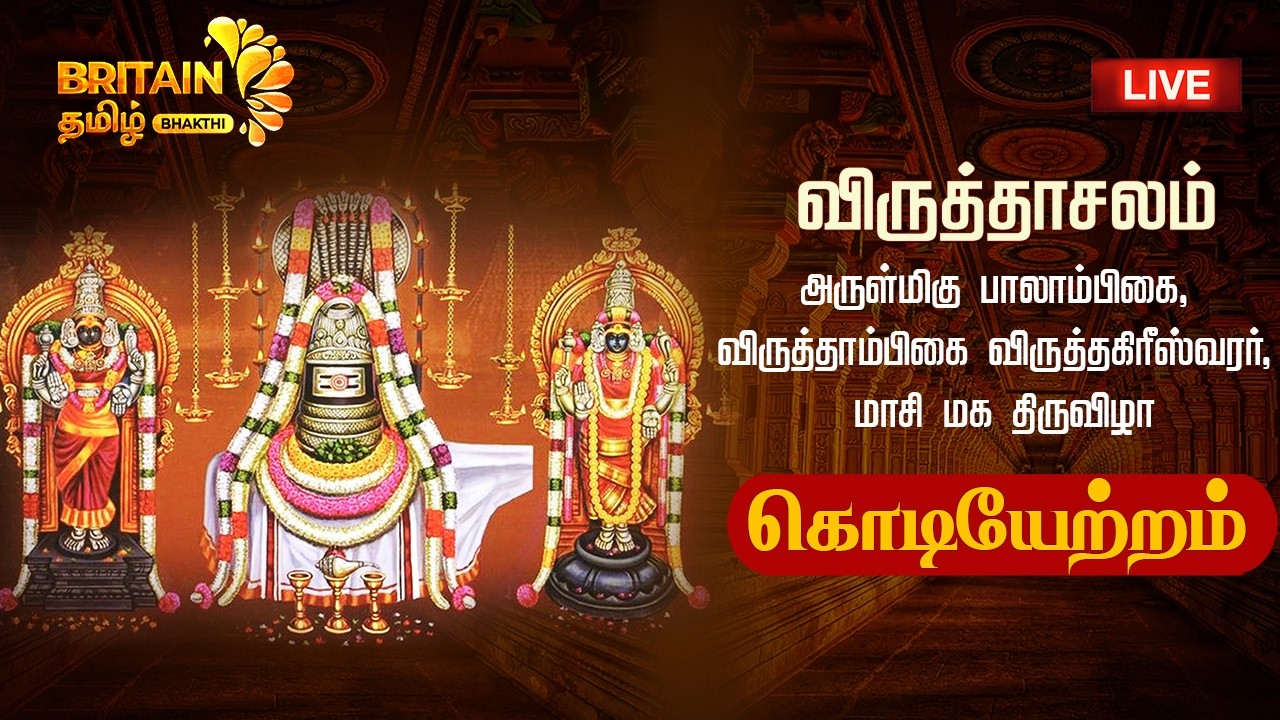 LIVE விருத்தாசலம் - அருள்மிகு பாலாம்பிகை விருத்தாம்பிகை விருத்தகிரீஸ்வரர் மாசி மக விழா கொடியேற்றம்