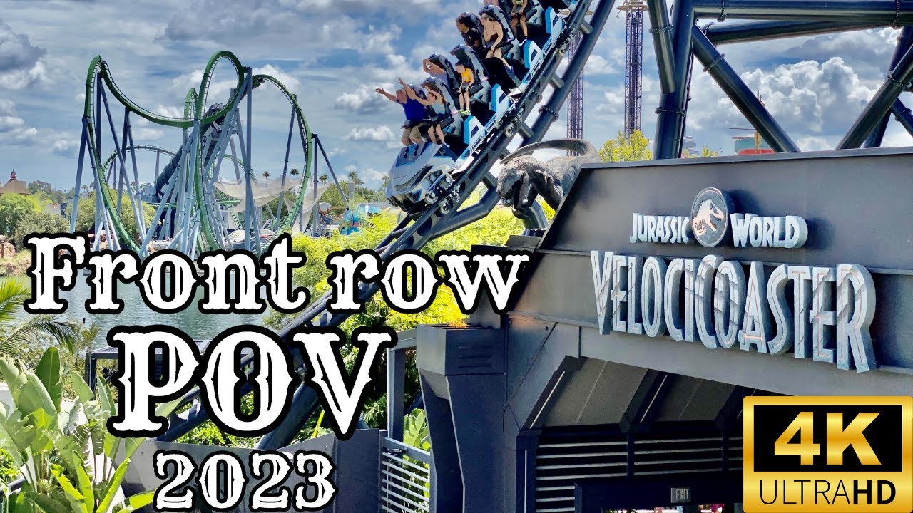 SCARED? IT HAS TEETH! Jurassic World Velocicoaster front row 2023! Its OK to be SCARED!!
