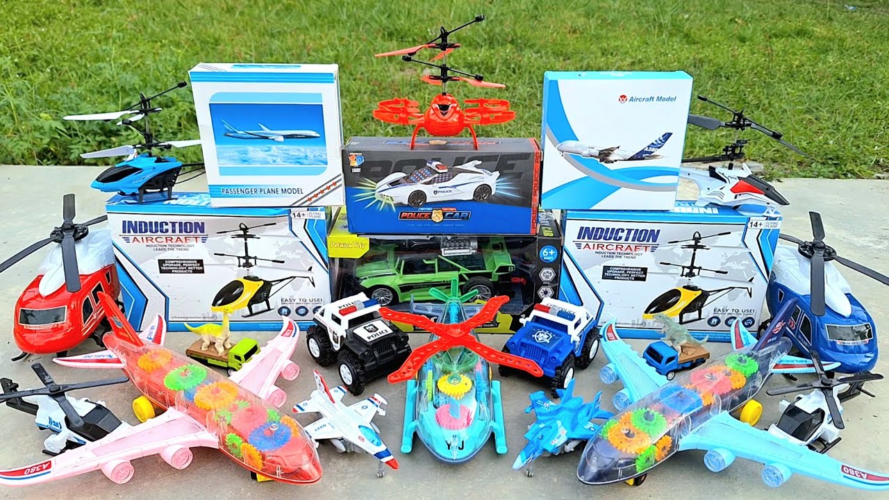 Unboxing Pesawat Terbang,Rc Helikopter,Rc Drone,Airbus,Aircraft,Rc Cars Green Spray Dan Mobil Polisi