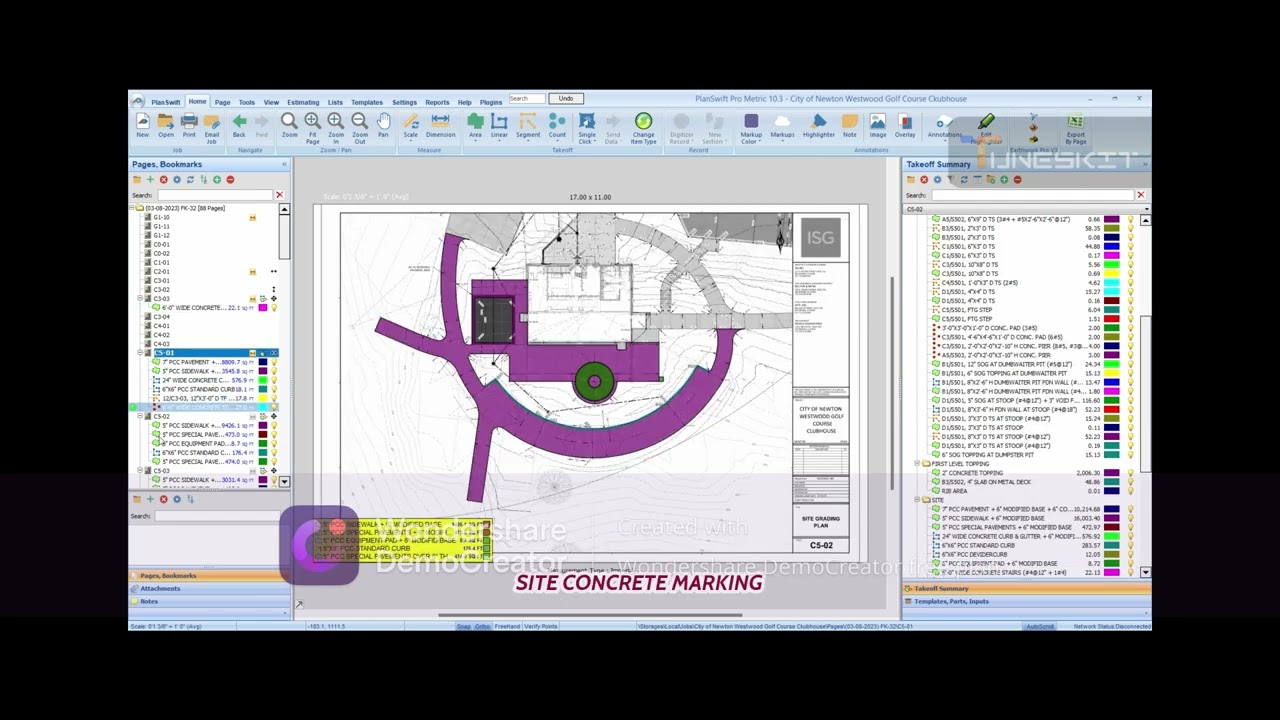 Concrete Takeoff & Estimate By Using Planswift Software.