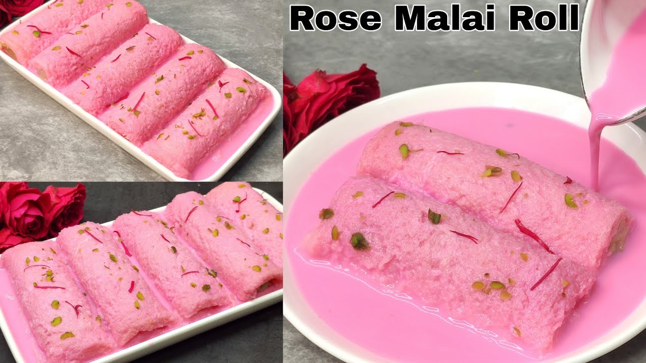 Rose Malai Roll Without Chenna In10Mins|Rakshabandhan Special Instant Sweet|रक्षाबंधन पर बनाए मिठाई