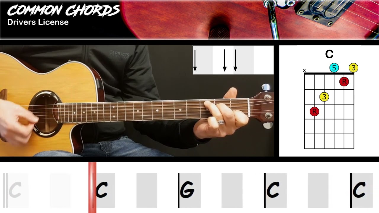 Drivers License - Olivia Rodrigo | EASY GUITAR LESSON | Scrolling Chords & Lyrics