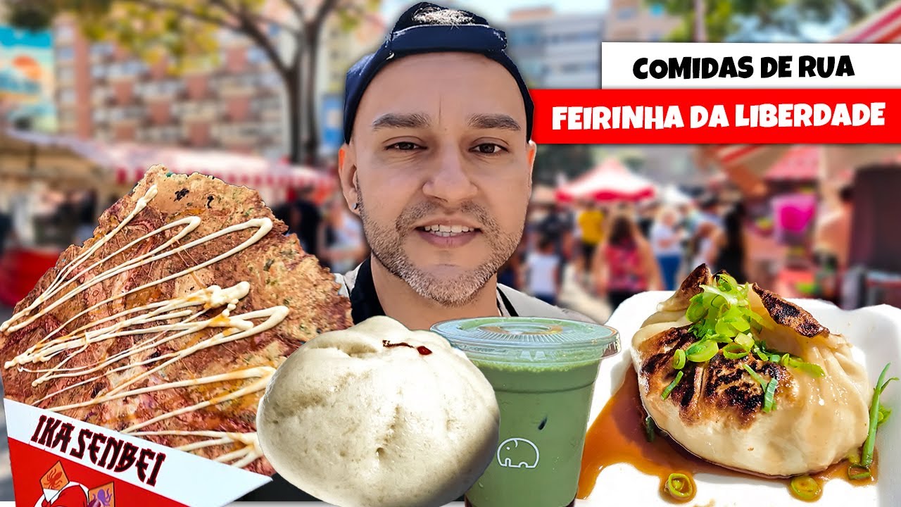 COMIDAS DE RUA NA FEIRA DA LIBERDADE EM SÃO PAULO 2025