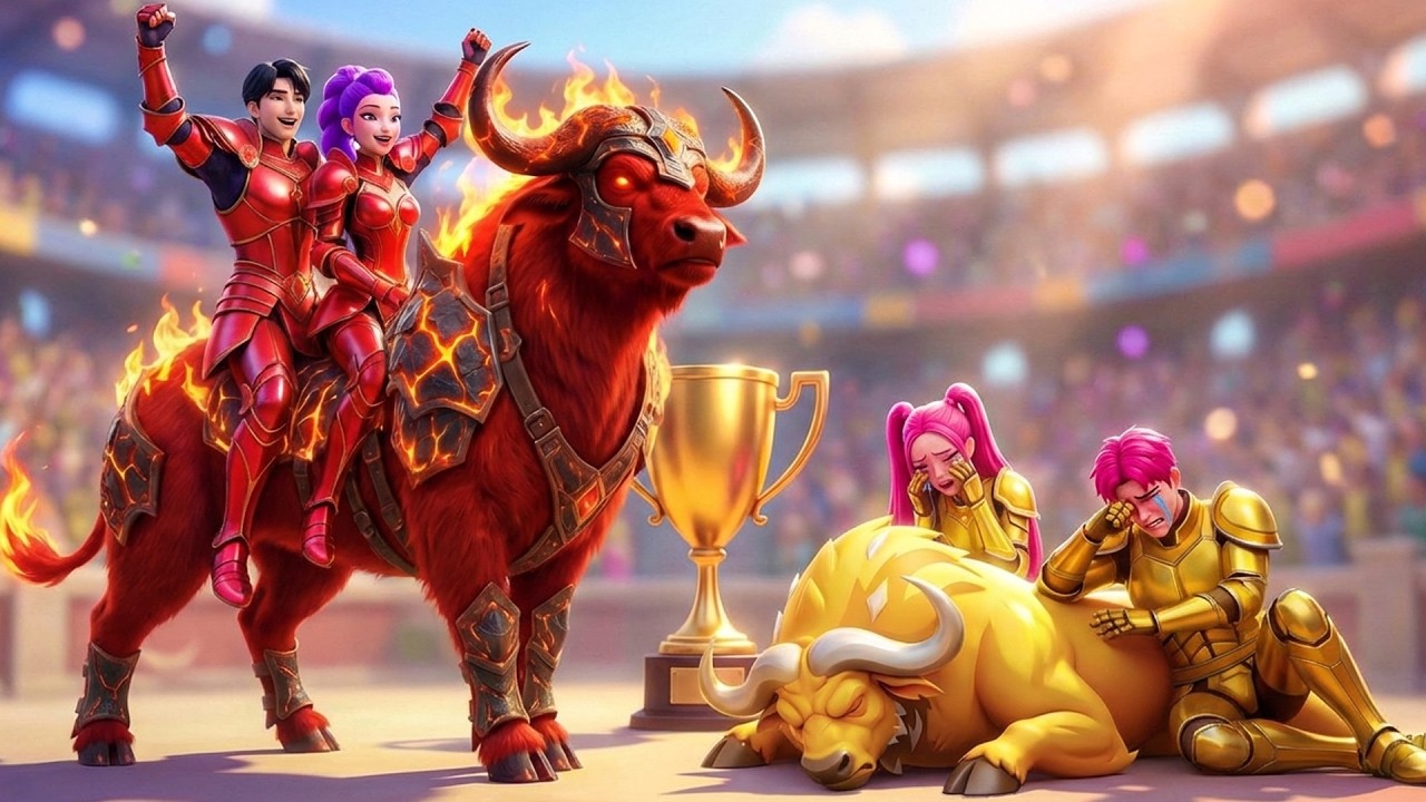 Rumi Family VS Pink Family: RUMI Gets Magic Demon Buffalo Racing Championship - KPOP Demon Hunters