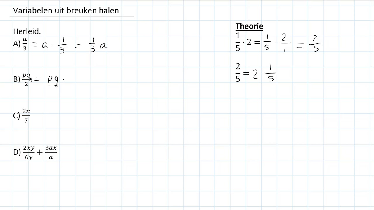 Variabelen uit breuken halen (3 HAVO)