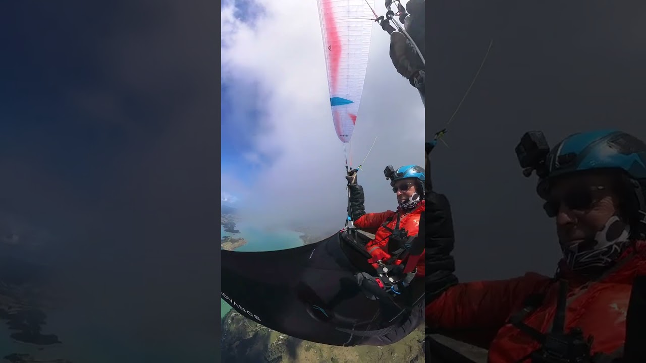 Paragliding in NZ from Christchurch to Akaroa 