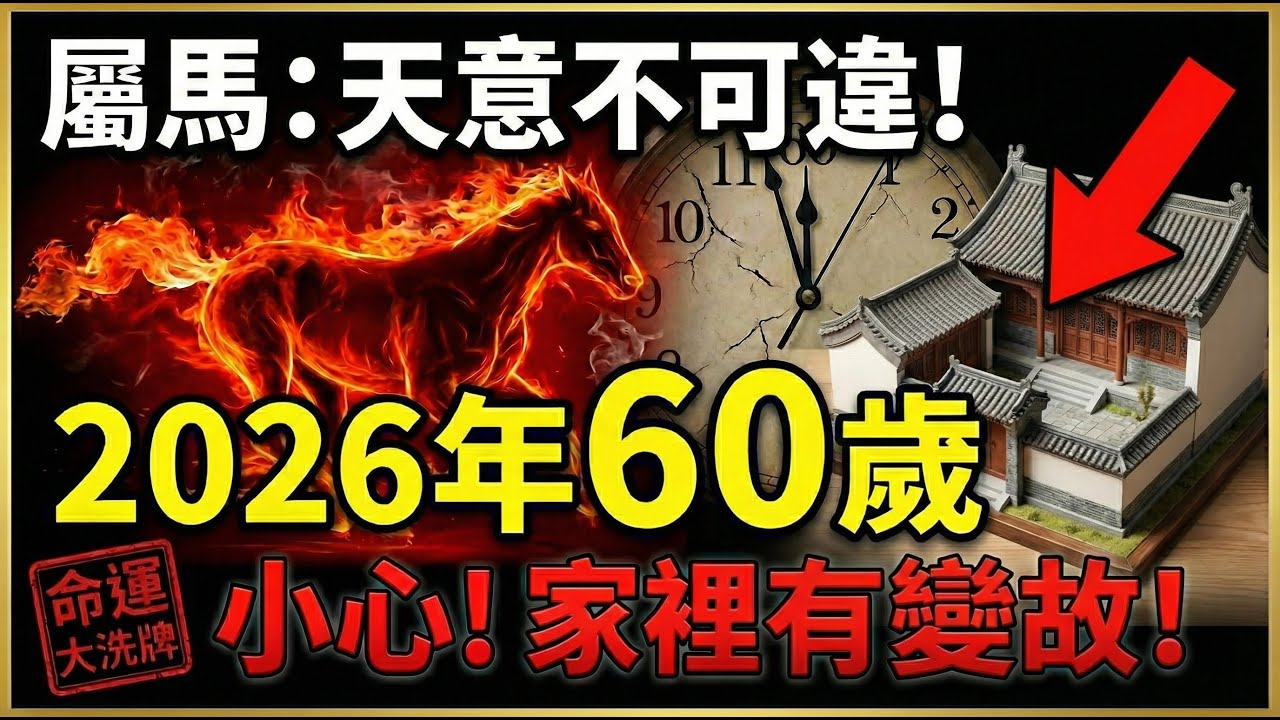 天意不可違！1966年屬馬人，2026年60歲『命運大洗牌』？小心這年家裡發生變故！會發生什麼？你知道嗎？千萬別輕視！#1966年屬馬 #2026年生肖馬運勢 #屬馬2026運勢 #1966年生肖馬