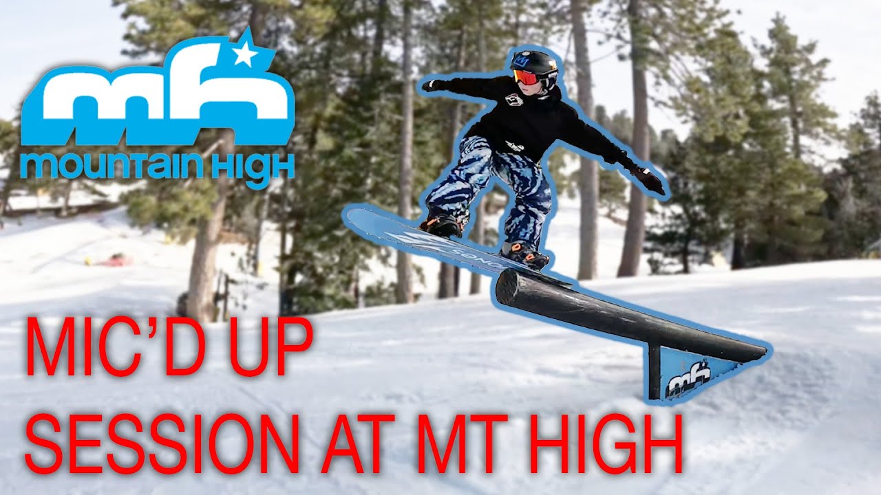 Mic'd up snowboarding at Mt High in Wrightwood, CA.