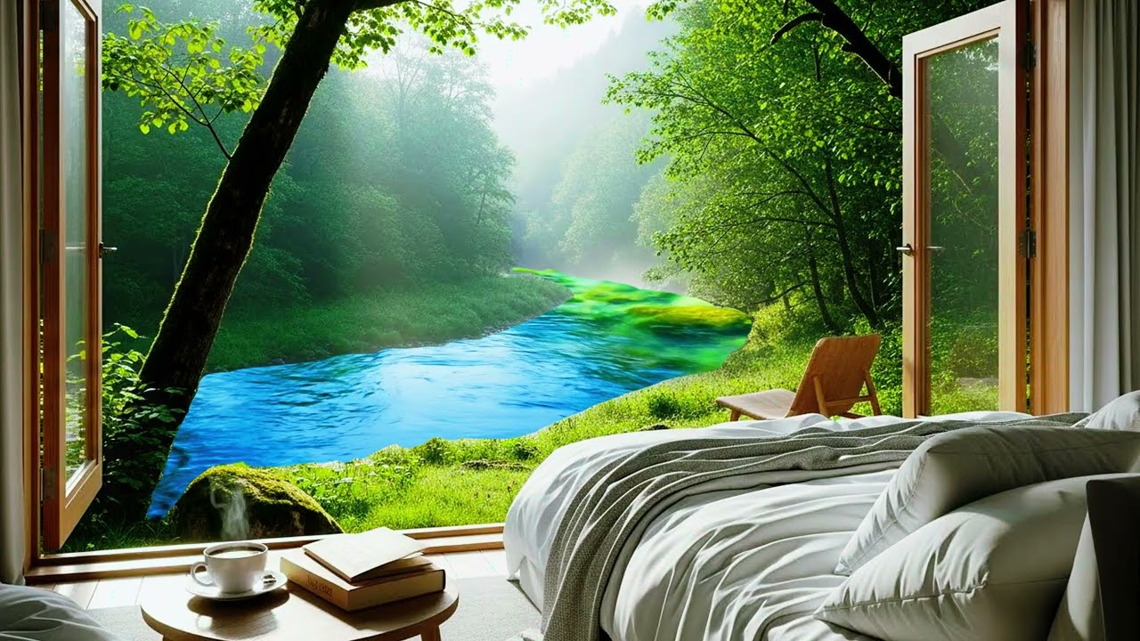Morning Calm by the River  | Relaxing Music with Fresh Nature Outside the Room | Peaceful Start