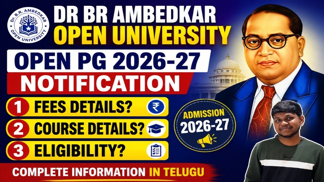 Open pg Admission Process in Ambedkar Open University@StudentUpdates247 