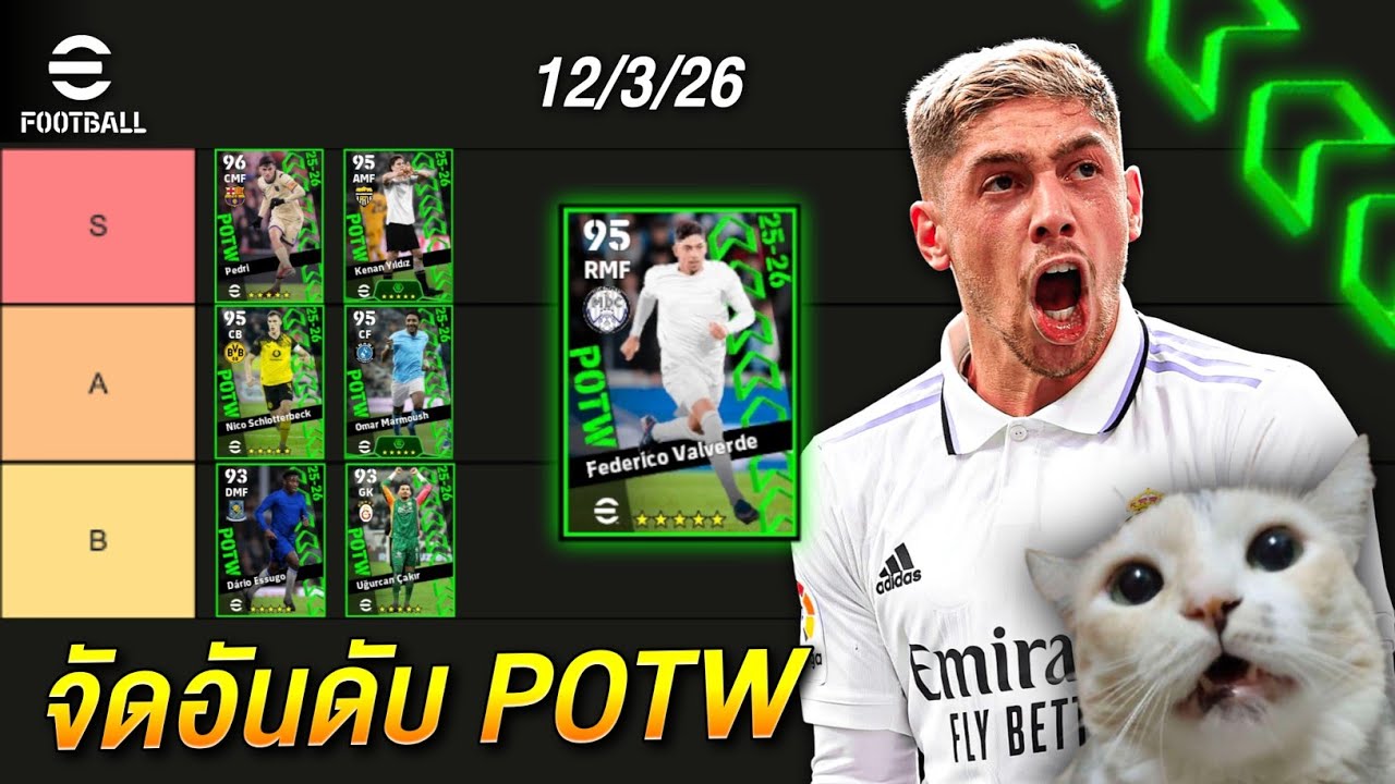 จัดอันดับนักเตะแพ็คPOTW  12/03/2026 | eFootball2026