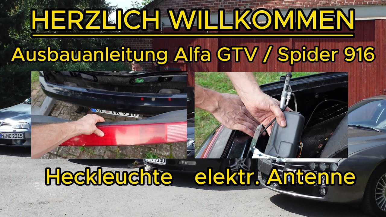 Alfa Romeo GTV Spider 916 HECKLEUCHTE / Elektrische ANTENNE / Kofferraumdichtung AUSBAUANLEITUNG