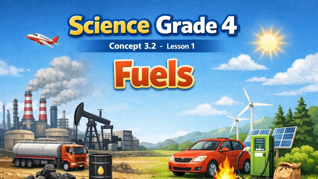 Science  grade4 concept 3.2 about fuels lesson1ساينس رابعه ابتدائي  ترم تاني 