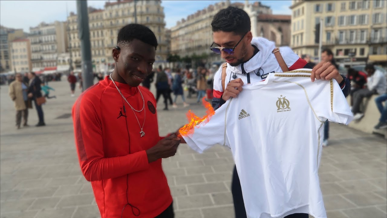 BRÛLER LE MAILLOT DE l'OLYMPIQUE DE MARSEILLE POUR DE L'ARGENT !