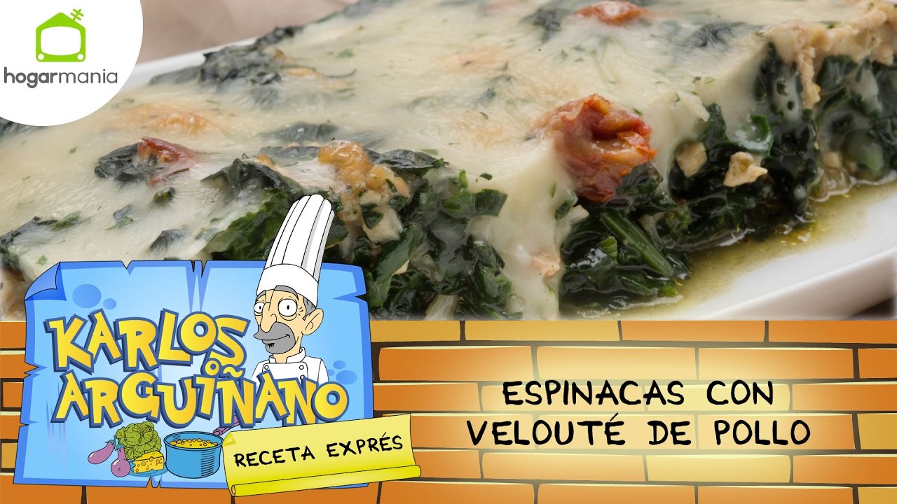 Receta de Espinacas con velout&eacute; de pollo por Karlos Argui&ntilde;ano