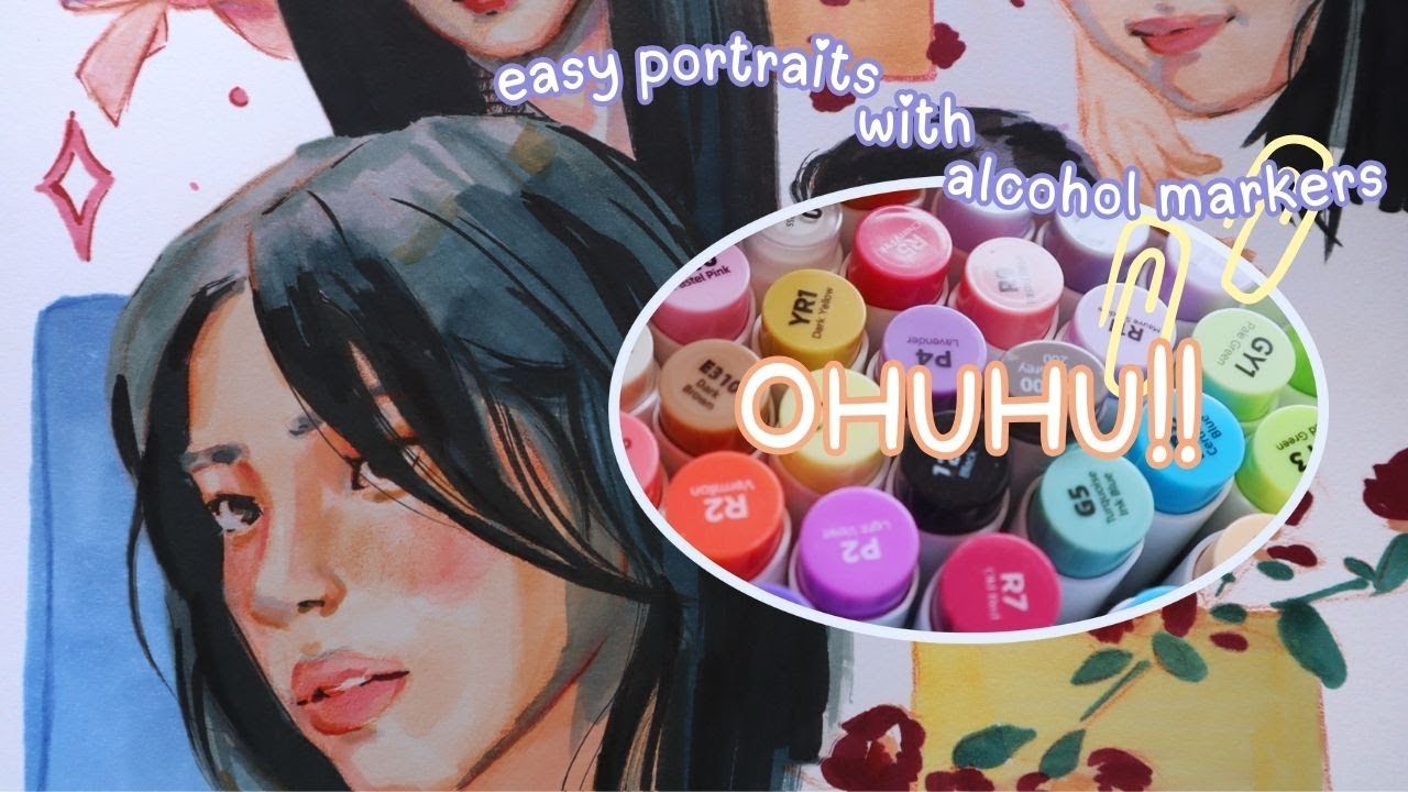 Trying Ohuhu Alcohol Markers (again) ✮ 100 heads challenge