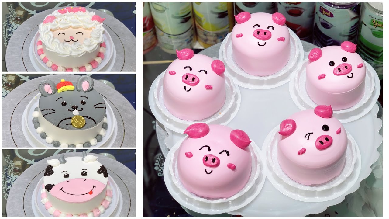 Làm bánh kem Doremon, Heo, Chuộc, Cừu.... Making doremon, pork, ransom, sheep ice cream cake ...