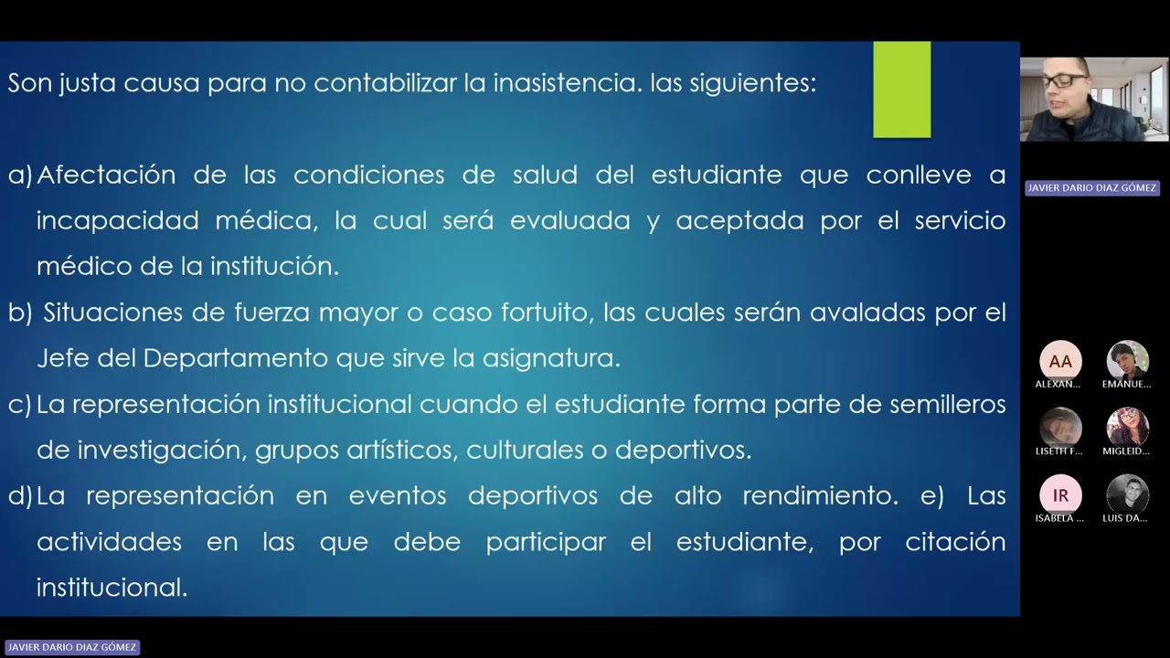 Normas institucionales y cronograma