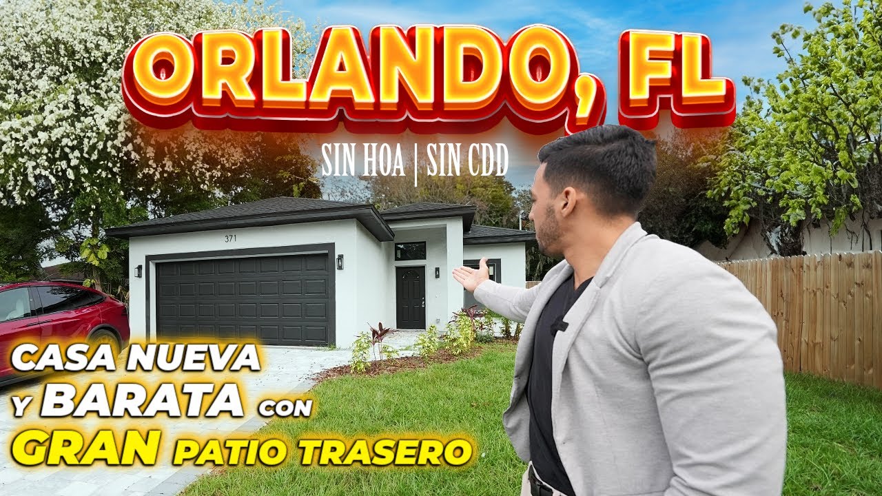CASA NUEVA y Económica con AMPLIO patio trasero en el corazón de ORLANDO, FL | NO HOA-CDD