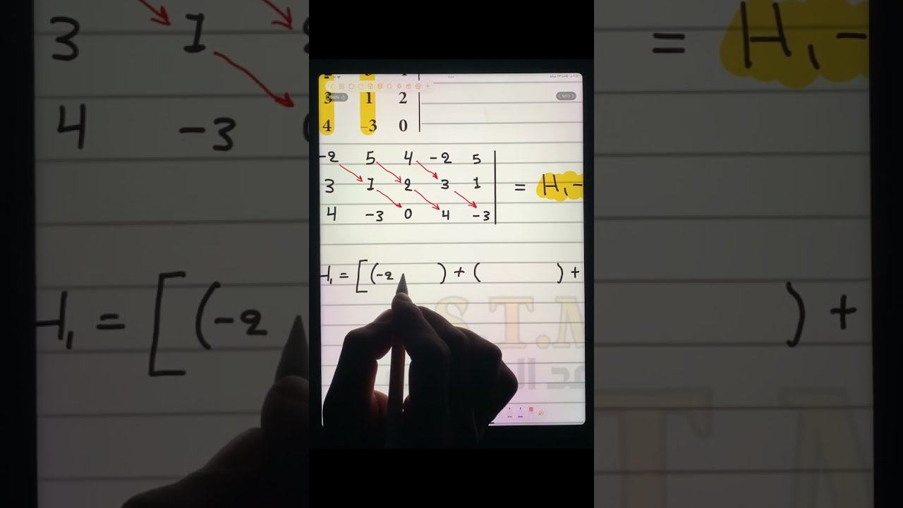 محددات المصفوفة المربعة 3x3 | رياضيات الخامس الادبي الفصل الثالث | احمد العبدالله | م 8