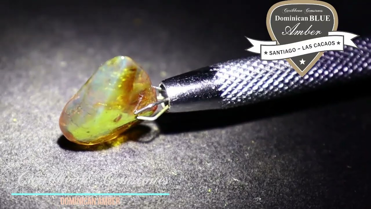 Polished Dominican Blue Amber Stone, good for pendant use