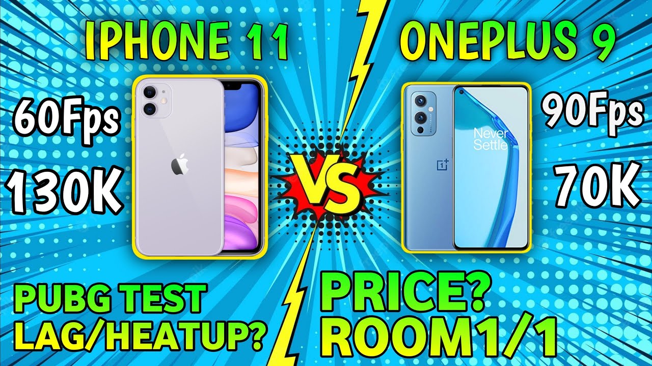 IPHONE 11 AND ONEPLUS 9 PUBG TEST | GAMEPLAY WITH GYROSCOPE | GRAPHICS TEST