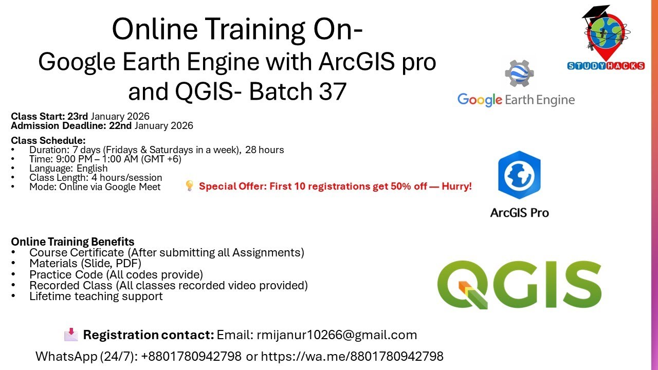 Live training on Google Earth Engine integrated with ArcGIS pro and QGIS- batch 37 || Earth Engine