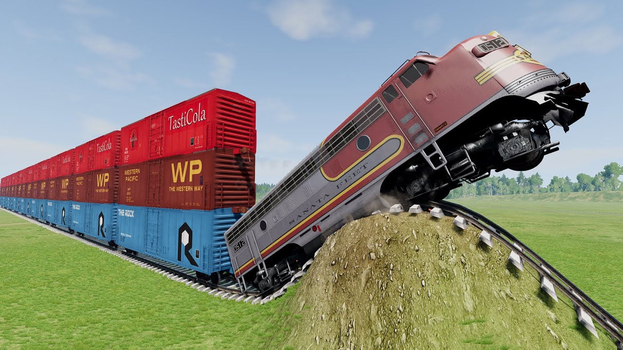 Trains Vs Bulged Rail #46 - Beamng.Drive