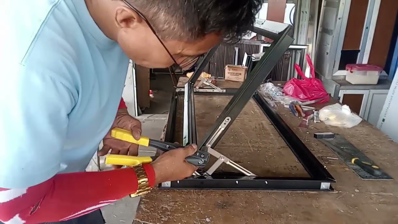 Fabrication of casement window using 38 sereis and 1*3 tub for framing