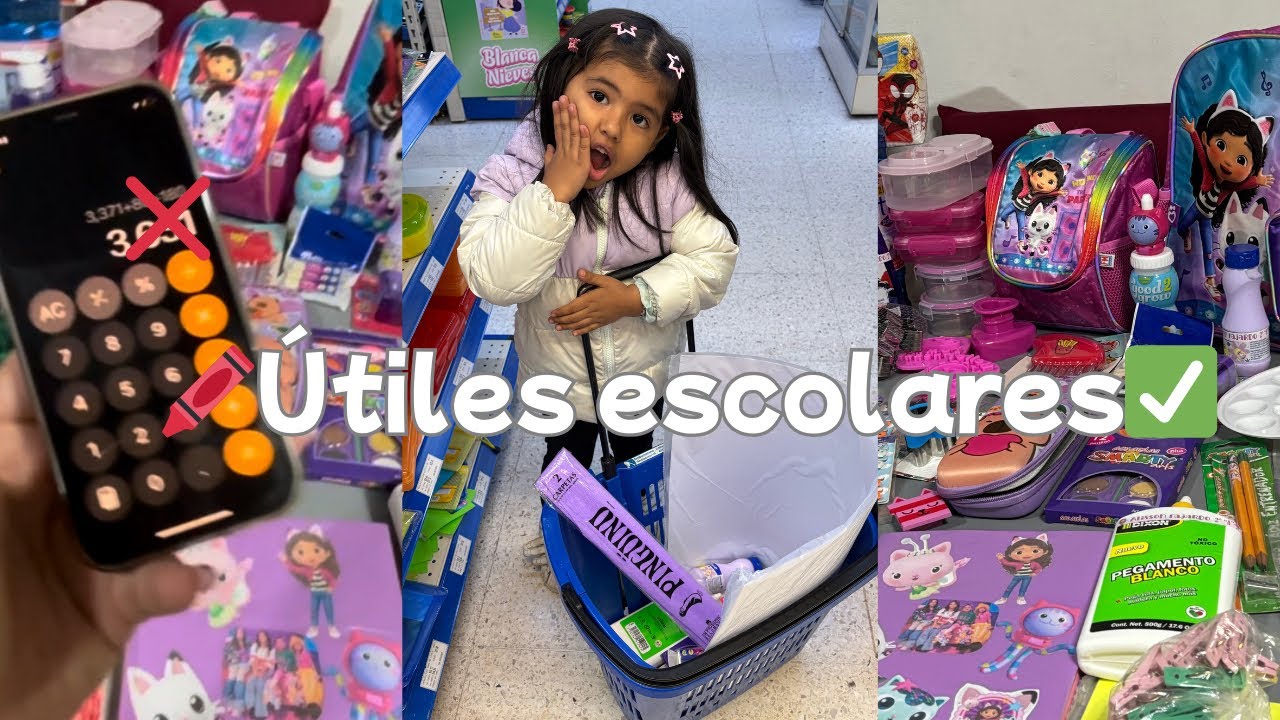 COMPRANDO los ÚTILES ESCOLARES🖍️🌈¿Cuánto gastamos?💸| para Kinder/ Laura Guevara 