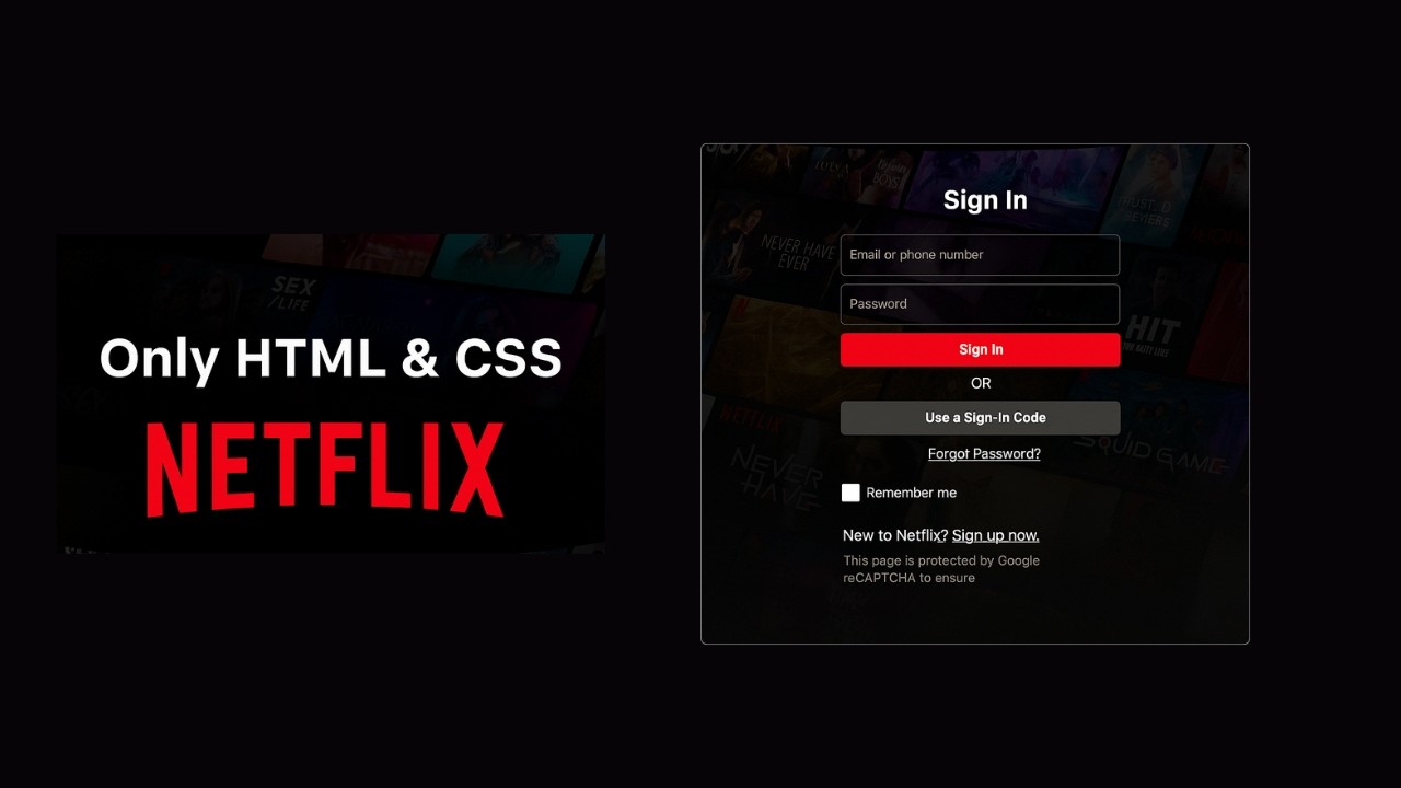 Create a STUNNING Netflix Login Page in Minutes with HTML & CSS