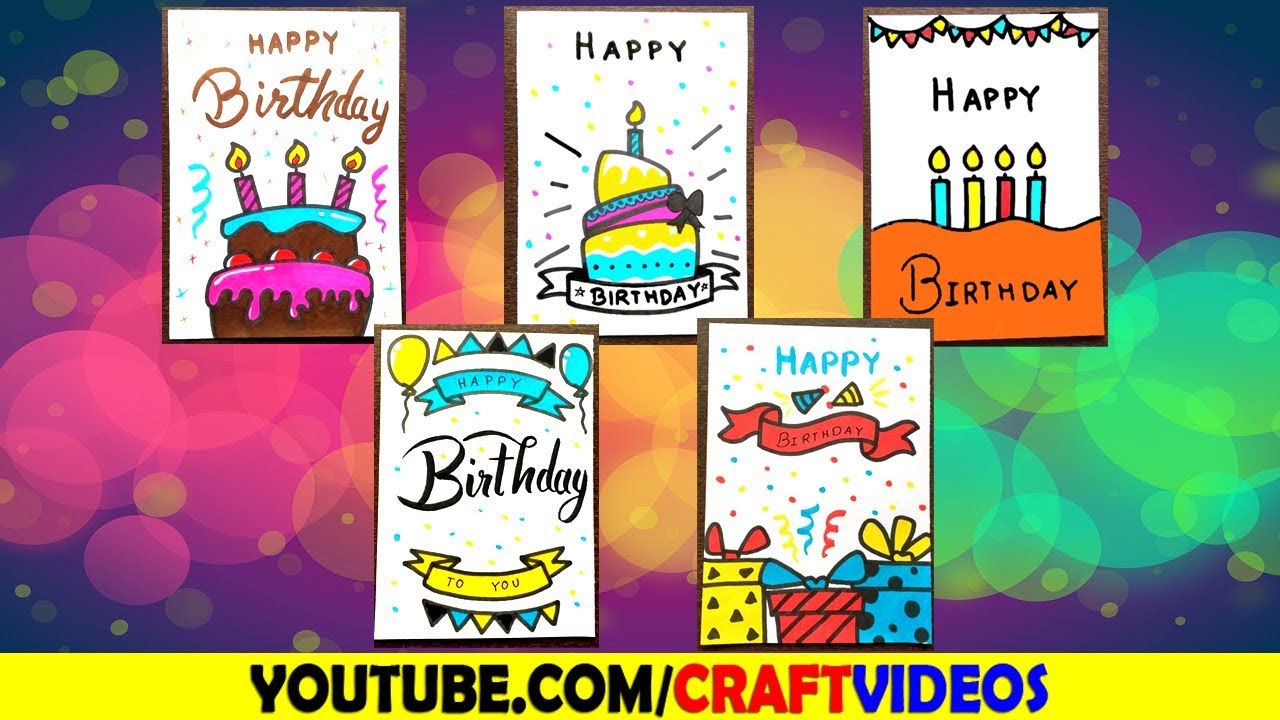 5 EASY Birthday Card Drawing Ideas