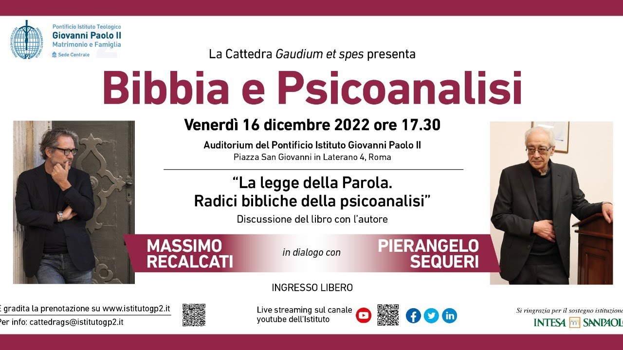 Bibbia e psicanalisi: incontro con Massimo Recalcati e Pierangelo Sequeri