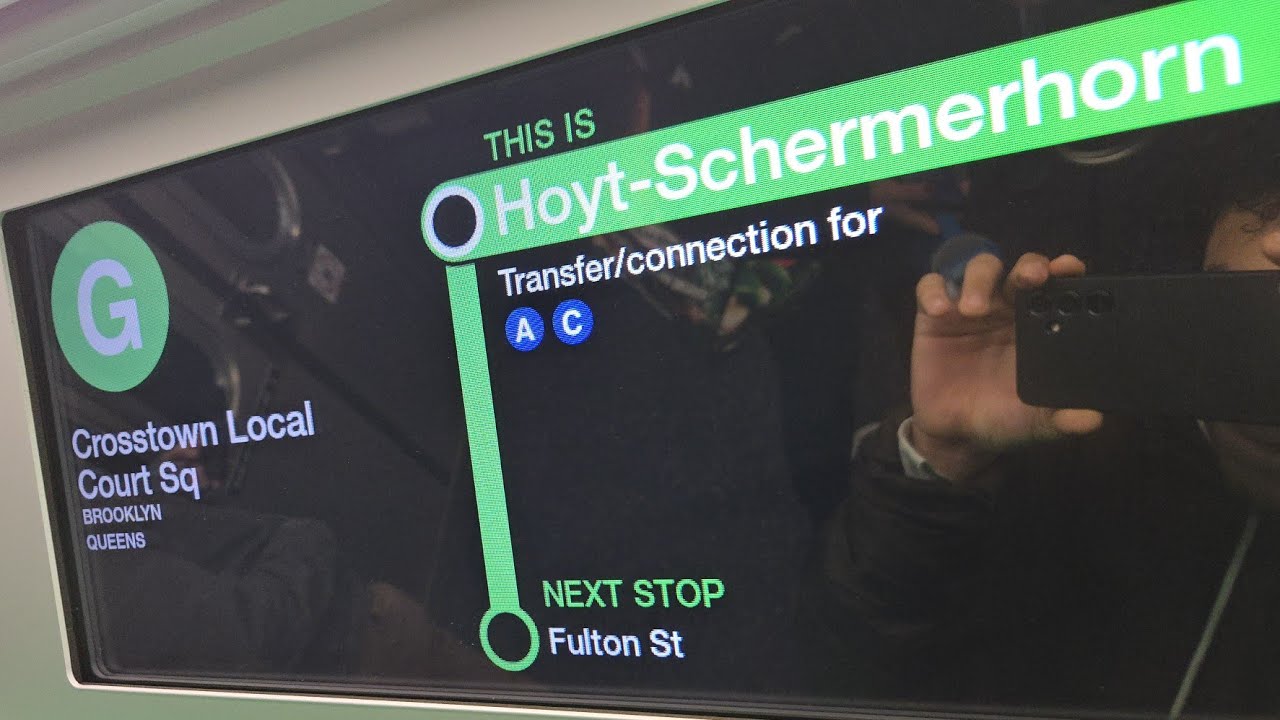 MTA NYCT Subway: Court Square Bound Kawasaki R211A (G) Train At Hoy Schermerhorn Street