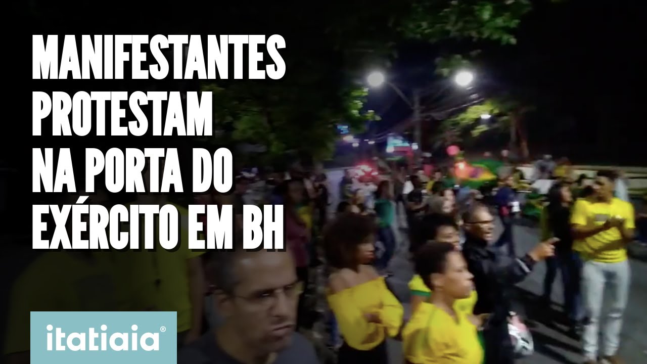 MANIFESTAÇÃO EM BH: APOIADORES DE BOLSONARO FAZEM PROTESTO EM FRENTE AO EXÉRCITO APÓS ELEIÇÕES