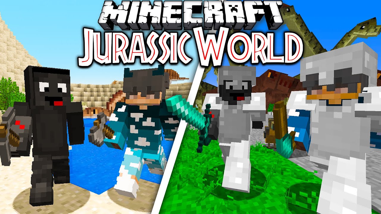 Przetrwaliśmy 24h na ŚWIECIE DINOZAURÓW w Minecraft... (Jurassic World)