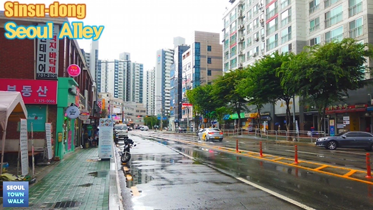 【4K】 Walk Seoul Korea - 서울 신수동 골목 걷기 (장마비 맞으며) | Sinsu-dong Alleys (rainy) [마포구2 | Mapo-gu2] 19(2)-9
