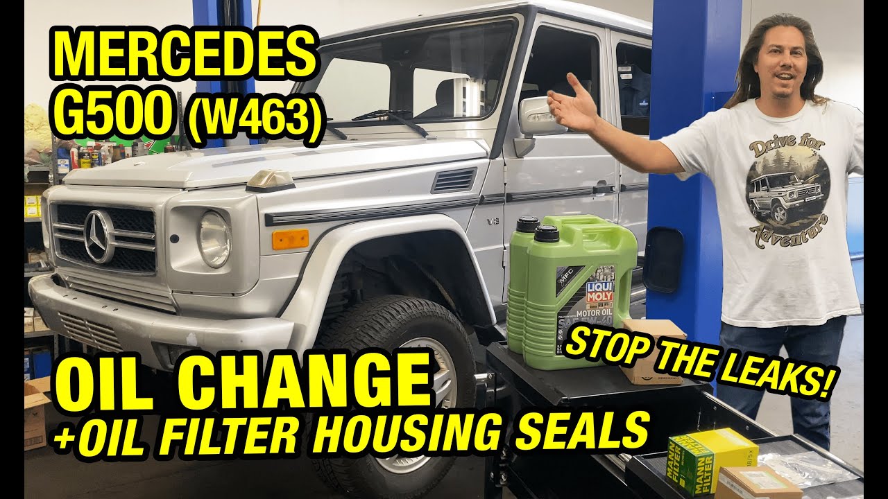 Mercedes G500 W463 Oil Change + Oil Filter Housing Gasket + Oil Cooler Gaskets to STOP Oil Leaks